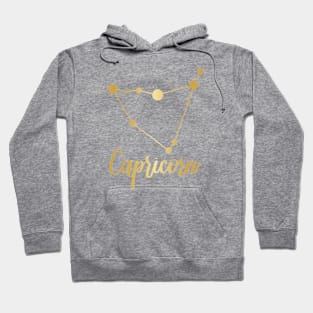 Capricorn Zodiac in Gold Hoodie